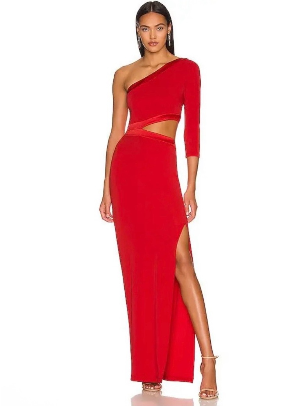 Alice + Olivia Michele Cutout Maxi Gown Red Poppy - Size 12 - NWOT MSRP $495